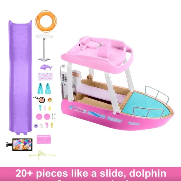 Barbie Toy Boat Playset, Dream Boat with 20+ Ocean-Themed Accessories - Picture 4 of 4